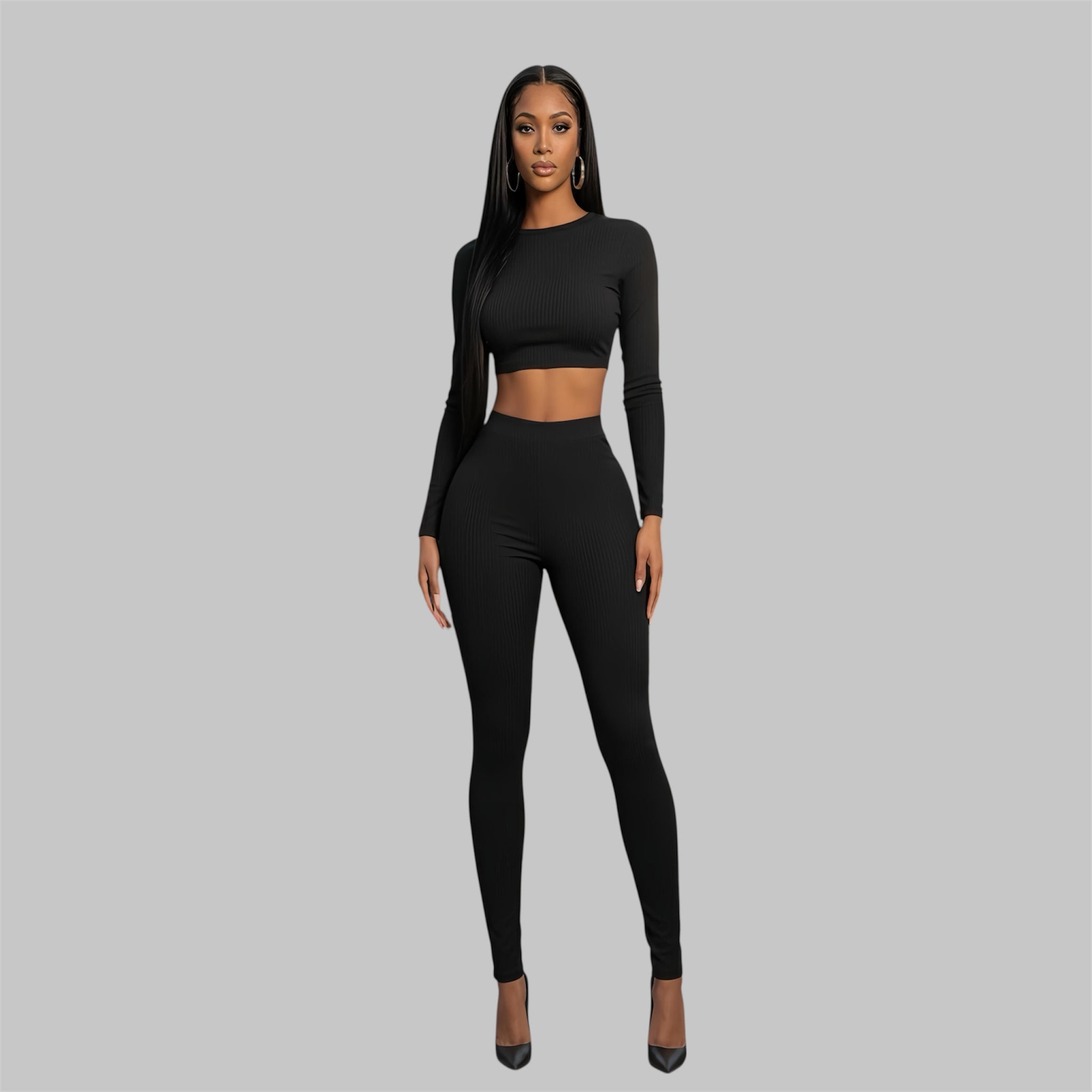 Midnight Black – Tummy-Tuck Leggings – I AM THAT TALL GIRL
