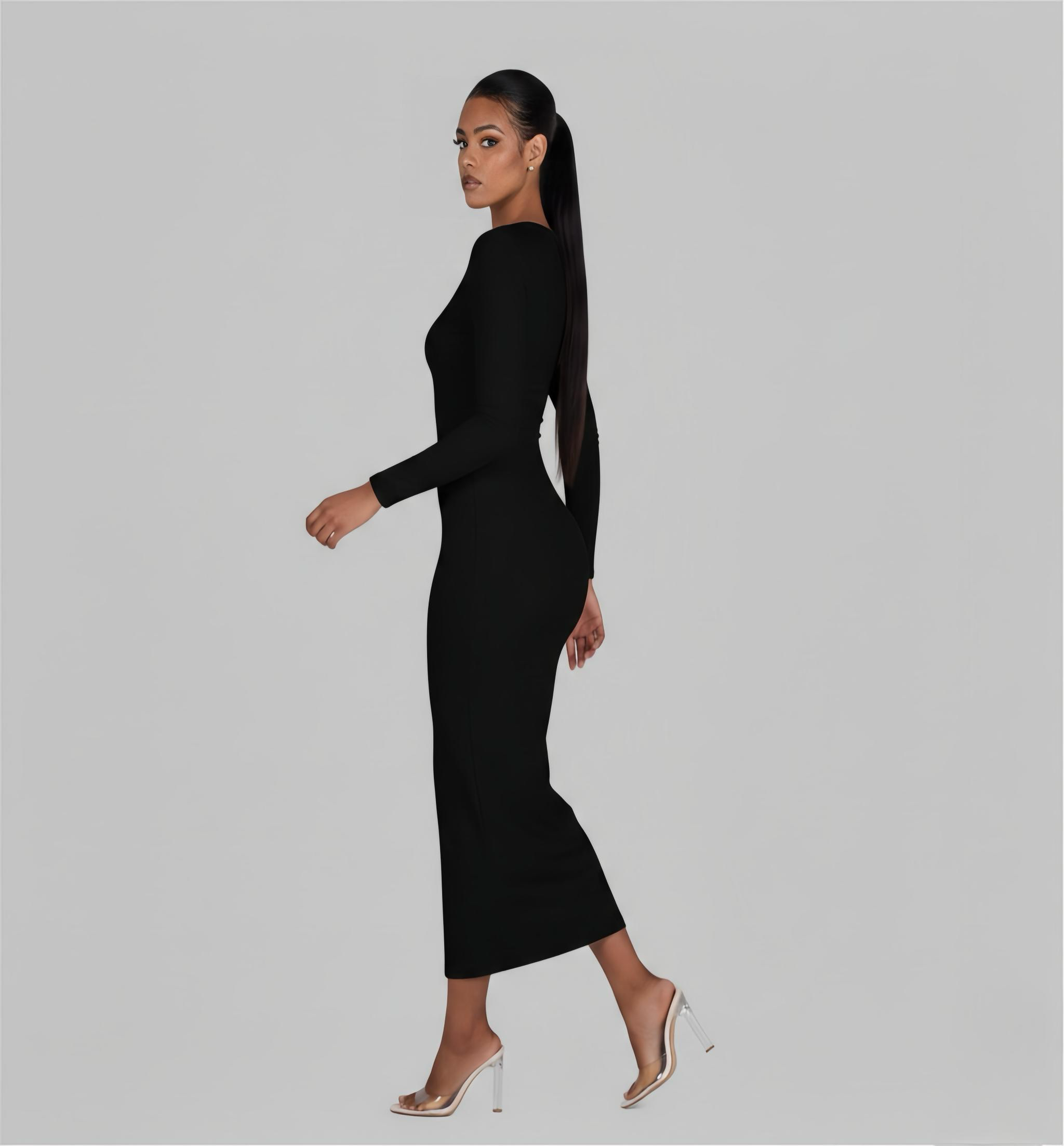 Morticia Black Diamond - Body-Con Maxi Dress