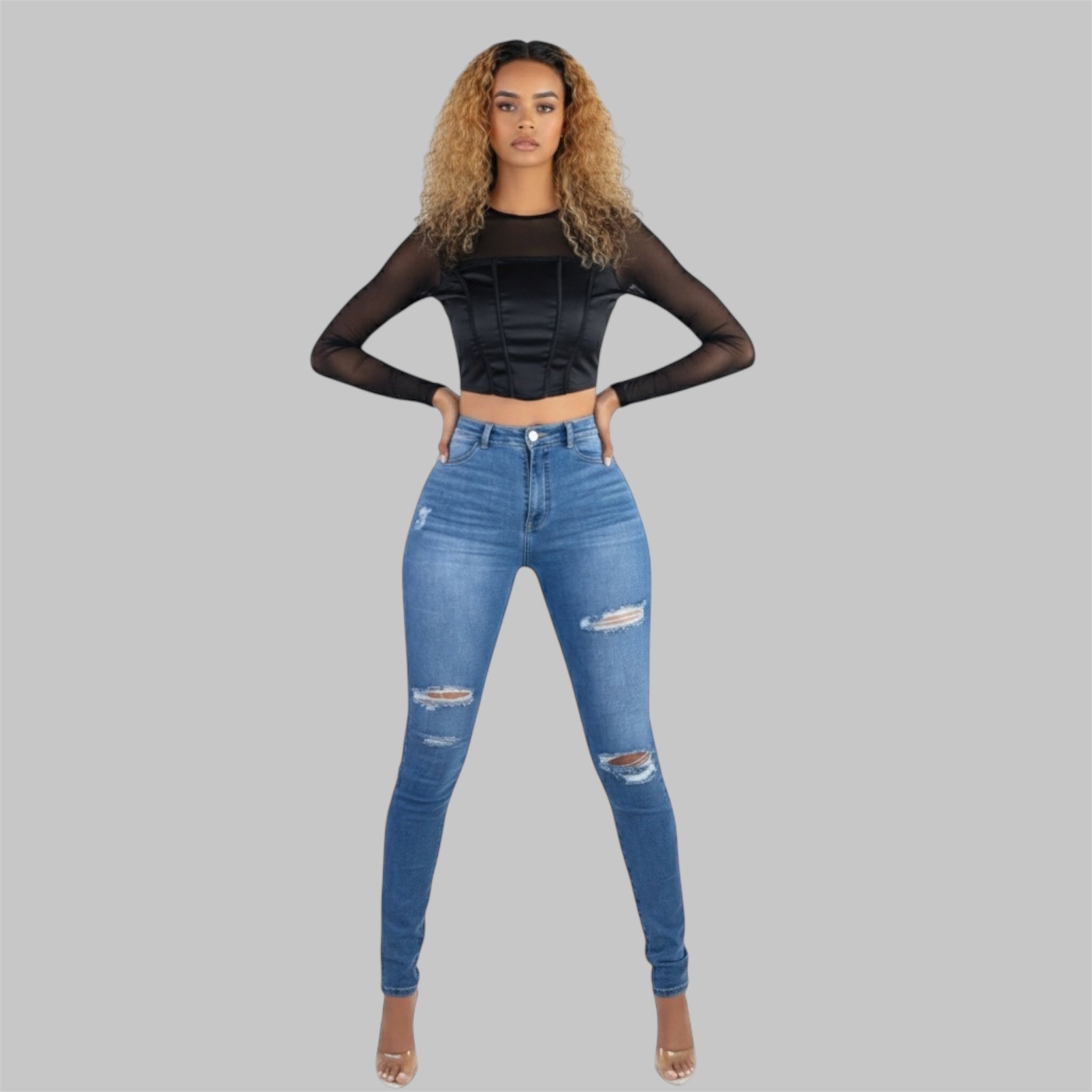 Torn Not Broken – High-Waisted Jeans